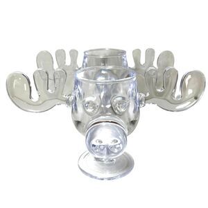 National Lampoon Christmas Vacation - Clear Moose Mug Cup Clark Griswold Pair